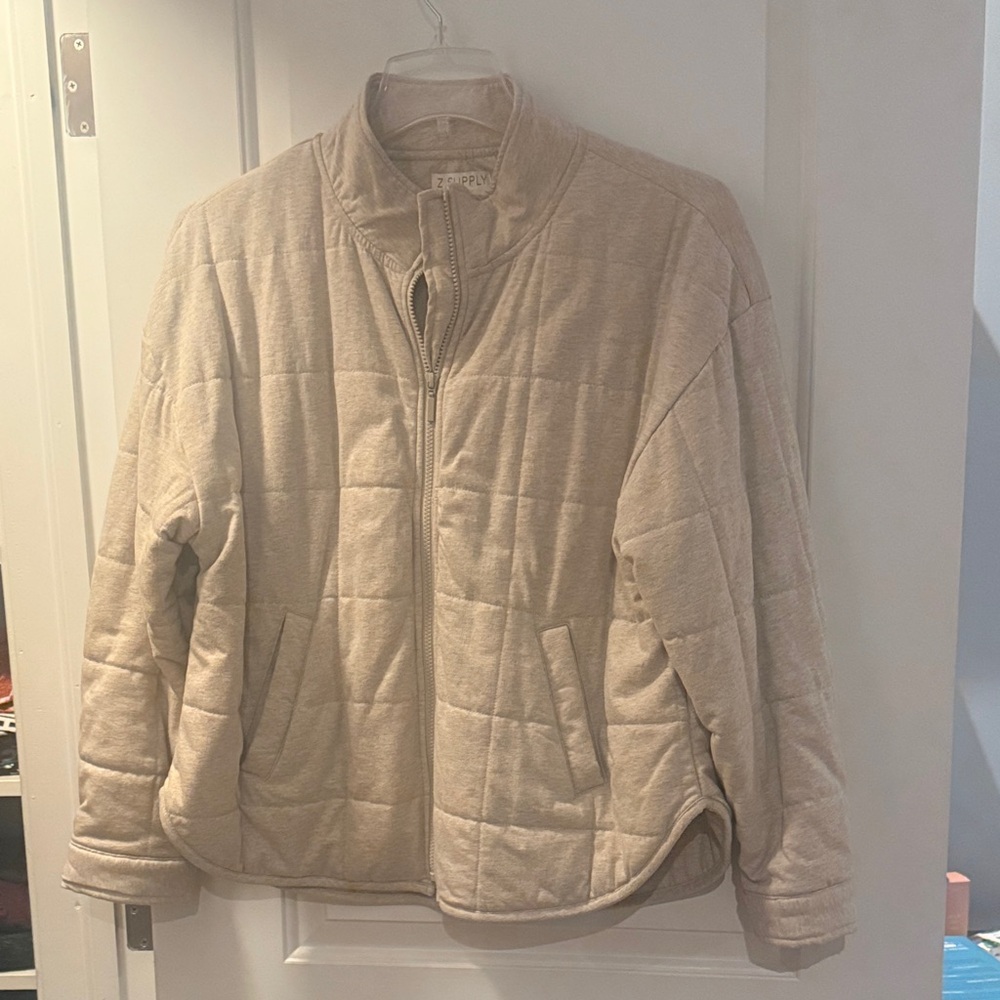 Z Supply Women's Cream Quilted Puffer Jacket
